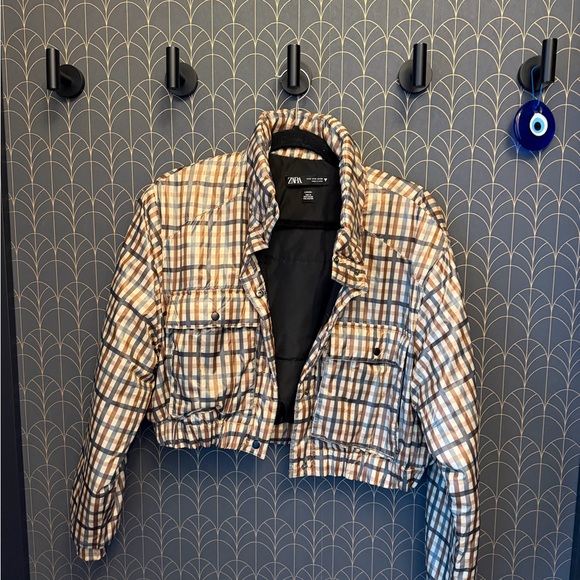 Zara Multicolor Plaid Bomber Jacket - Picture 3 of 7